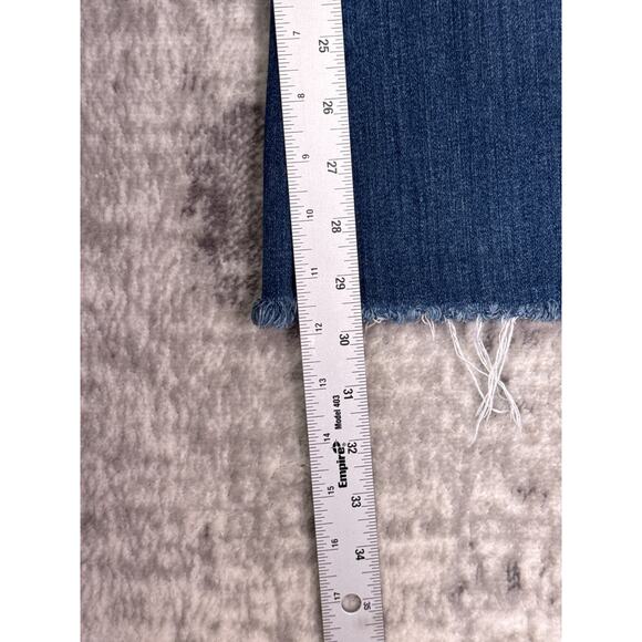 Alice Olivia Jeans 27 Womens Beautiful Low Rise Bell Flare Ripped Denim Raw Hem - Picture 5 of 8